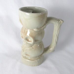 Tiki Farm Squid Triple Header Skull Tiki Mug w Handle 15oz 2006 EUC Ceramic
